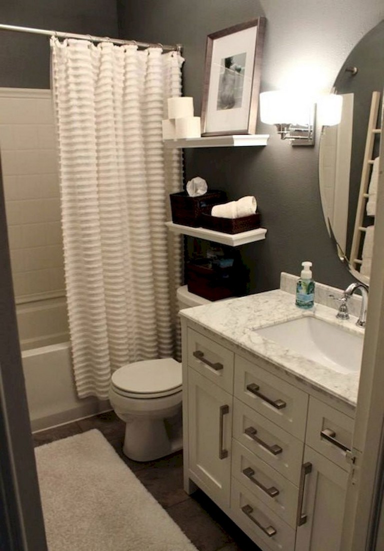 Bathroom with creative storage solutions